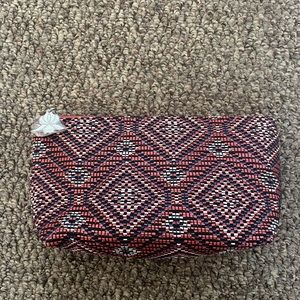 Sisley cosmetic pouch jacquard red